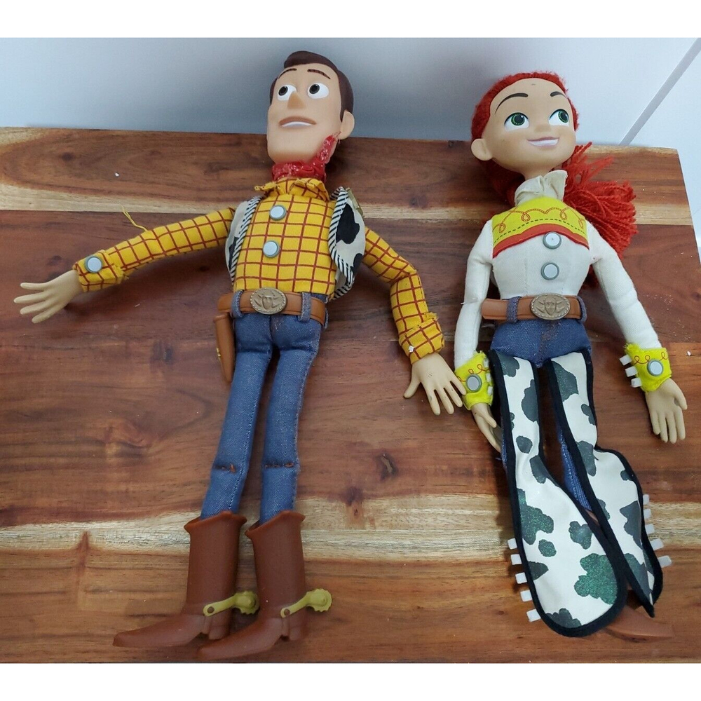 Toy Story Woody & Jessie Pull String 15" Talking Doll Disney Pixar NO HAT Tested